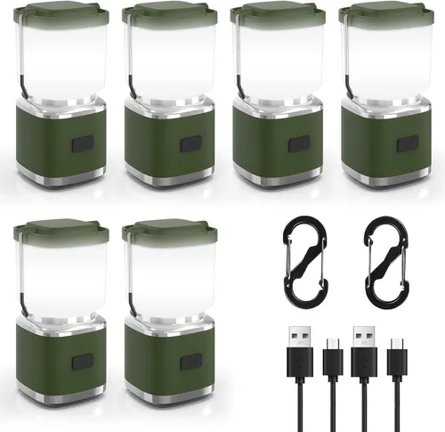 Vista 8 de Linterna de camping portátil recargable de 4 pulgadas, linterna de luces LED de camping de 2000 lm con luz roja y 20 horas de funcionamiento