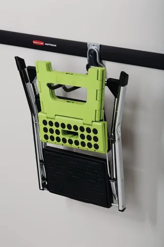 Vista 8 de Rubbermaid FastTrack Rail - Organizador de garaje con gancho multiusos de 50 libras de capacidad, níquel satinado, sistema de almacenamiento montado