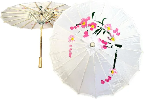 Vista 37 de TJ Global Paquete de 2 paraguas chinos japoneses para niños, 22 pulgadas, para bodas, fotografías, disfraces, cosplay, decoración y otros eventos, 2