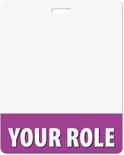 Vista 4 de Insignia personalizada Buddy – en color rosa bebé – horizontal de gran tamaño – Tarjeta de respaldo de doble cara – Duradera y resistente al agua