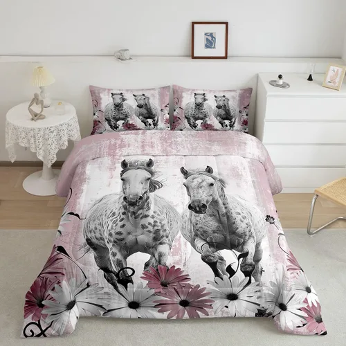 Vista 27 de Erosebridal Juego de edredón con estampado de vaca de las Highland, juego de ropa de cama de granja occidental verde azulado, decoración rústica