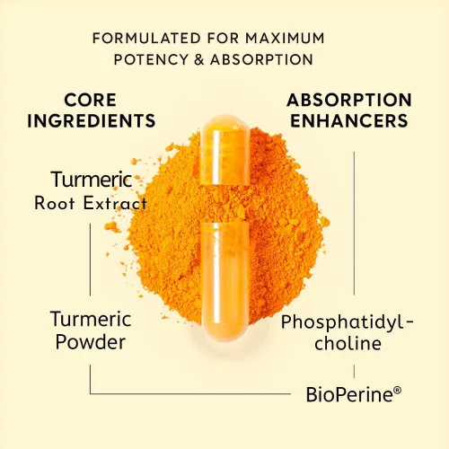 Vista 5 de Cúrcuma de alta potencia del Dr. Colbert con bioperina 60 cápsulas 500 mg extracto de raíz de cúrcuma