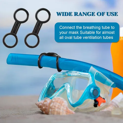 Vista 7 de Weewooday 12 piezas de buceo Snorkel Keeper Clip de silicona para máscara de correa de bloqueo, correa de buceo para máscara de buceo, soporte