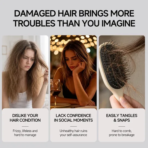 Vista 2 de Máscara de Queratina para el Cabello 2 Pack - Regalo para Ella, Tratamiento de Acondicionador Profundo de Péptidos para Cabello Dañado, Seco
