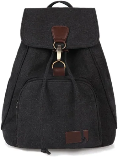 Vista 3 de WITERY Mochila de lona para mujer, mochila casual para computadora, Negro -, Tamaño único, Vintage