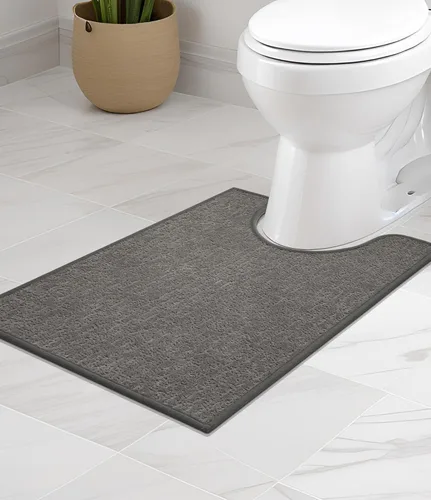 Vista 47 de Chakme Juego de 2 alfombras de baño ultrafinas, absorbentes, antideslizantes, lavables a máquina, color negro, 17 x 24 pulgadas / 17 x 30 pulgadas