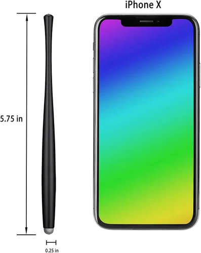 Vista 6 de Lápiz capacitivo de cintura delgada para pantalla táctil, compatible con iPad, iPhone, Kindle Fire, 8 puntas de fibra híbrida extra reemplazables