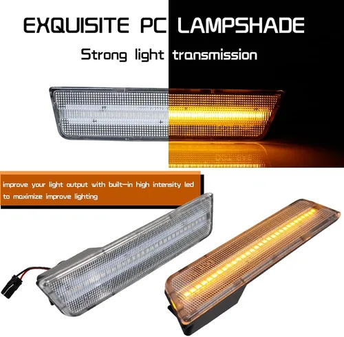 Vista 2 de juego completo de luces led amber transparentes compatibles con 2008 2009 2010 2011 2012 2013 2014 Dodge Challenger R/T Classic Rallye Redline SRT8