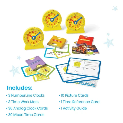 Vista 3 de hand2mind Kit central Telling Time Basics, reloj analógico para el aula
