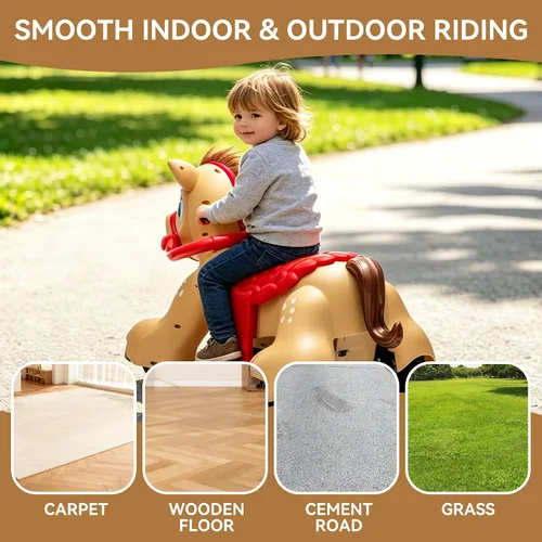 Vista 5 de Juguete de paseo de 12 V para niños pequeños de 1.5 a 3 años Marrón