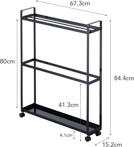 Vista 6 de YAMAZAKI Home Tower - Toallero y carrito de baño, organizador de almacenamiento de baño rodante, 33 pulgadas, acero, capacidad para 4 toallas