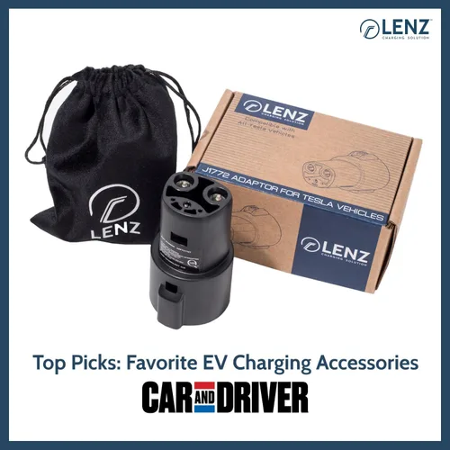 Vista 4 de LENZ Paquete - Adaptador de carga y bloqueo J1772 a Tesla