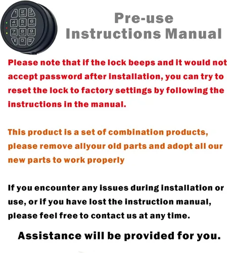 Vista 7 de Teclado electrónico del reemplazo de la cerradura segura del arma con la cerradura del solenoide - negro Gun Safe Lock with Programmable