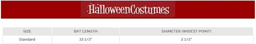 Vista 2 de Fun Costumes Bate de béisbol de plástico para adultos, aspecto de madera