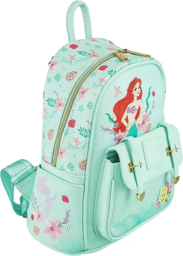 Vista 2 de Disney The Little Mermaid Wondapop - Mini mochila de piel vegana de 11 pulgadas, Color verde azulado., talla única , Mini mochila
