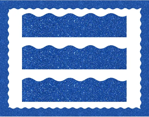 Vista 7 de Containlol Bordes de tablero de anuncios con purpurina de 118 pies, 120 hojas festoneadas para decoración escolar, día de San Patricio, regreso a