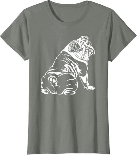 Vista 13 de Gracioso Bulldog Inglés playera perro Hund playera regalo, Azul (Heather blue)