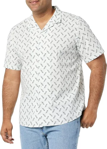 Vista 4 de Tienda Essentials Camisa de algodón con botones y manga corta para hombre
