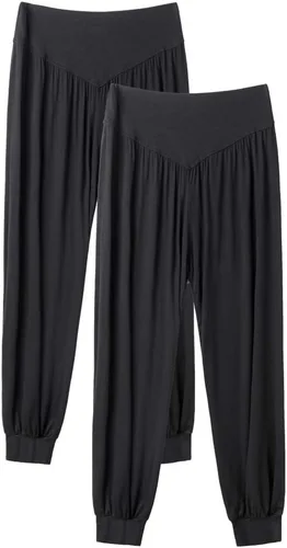 Vista 13 de Pantalones de algodón modal para mujer de AvaCostume, pantalones suaves para practicar yoga o deportes.