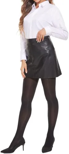 Vista 3 de SIMIYA Medias opacas para mujer, 70 denier, duraderas, elásticas, de cintura alta, color sólido, con pies