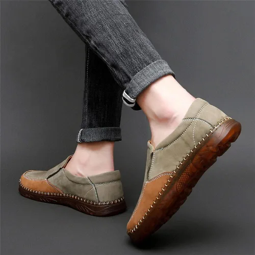 Vista 6 de GEXECEUSS Mocasines ligeros para hombre, zapatos de conducción sin cordones, mocasines informales, mocasines planos, zapatos de barco, zapatos