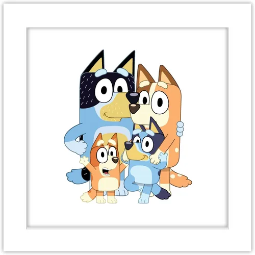 Vista 10 de Gallery Pops Bluey - Arte de pared de papá, mamá, Bluey y bingo, versión enmarcada negra, 12 x 12 pulgadas