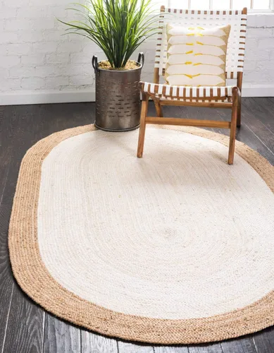 Vista 18 de Unique Loom Colección de yute trenzado de calidad clásica hecha natural tejida a mano con detalles de color sólido, alfombra rectangular de 2 pies 0