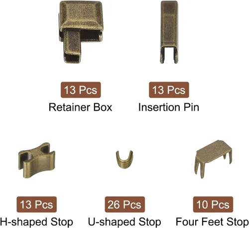 Vista 3 de uxcell Kits de reparación de cremallera, caja de retención deslizante de cierre de metal #5, pasadores de inserción y tapones inferiores superiores