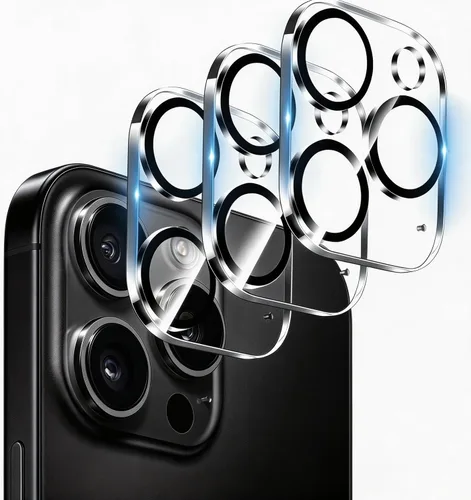 Vista 16 de [Paquete de 3] Protector de lente de cámara compatible con iPhone 13 y iPhone 13 Mini, cubierta de cámara de vidrio templado 9H de alta calidad Negro