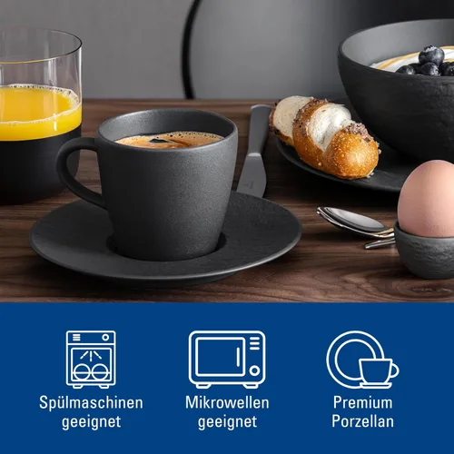 Vista 3 de Villeroy & Boch Manufacture Rock Collection - Taza de café Demitasse pequeña, de porcelana premium, fabricada en Alemania, apta para lavavajillas
