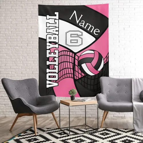 Vista 3 de Manta de bebé personalizada de voleibol deportivo con nombre, manta de forro polar suave para niñas y niños, recién nacidos, regalo de cumpleaños