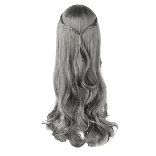 Vista 12 de MapofBeauty 20 pulgadas/19.7 in doble cola recta pelo Cosplay pelucas (negro)