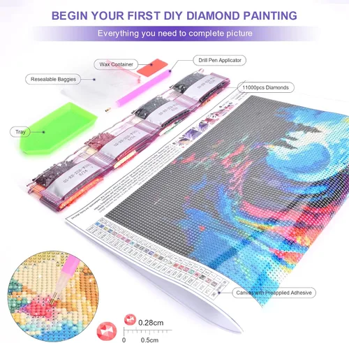 Vista 3 de Kits de Arte de Diamantes DIY para Adultos - Juego Completo de Pintura de Diamantes 5D con Detalles Completos de Nubes Auspiciosas y Coloridas