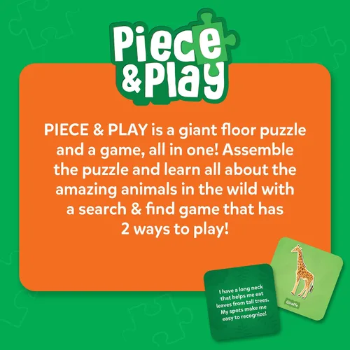 Vista 7 de Skillmatics Rompecabezas de suelo y juego - Piece & Play animales salvajes, rompecabezas y rompecabezas para niños pequeños, juguete educativo