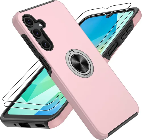 Vista 66 de Gritup - Funda para Galaxy A05S con protector de pantalla HD×2, funda protectora para teléfono a prueba de golpes con soporte magnético de anillo