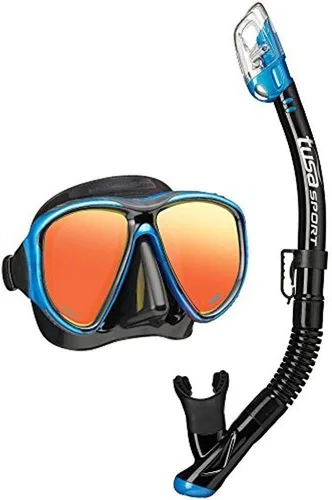 Vista 3 de TUSA Combo de máscara deportiva Powerview y snorkel seco para adultos