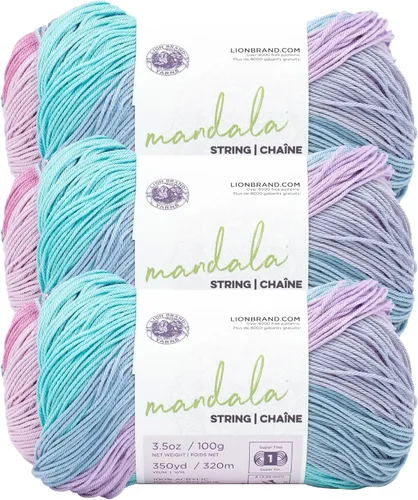 Vista 8 de Lion Brand Yarn Hilo Mandala String, Hilo Fingering para Tejer y Crochet, Acoustic, 1 Paquete