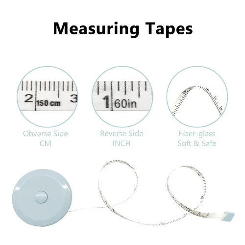 Vista 2 de GDMINLO Paquete de 3 cintas métricas para tela, cuerpo, costura, tela de sastre, manualidades, pérdida de peso, retráctil de 1,5 m, 60 pulgadas