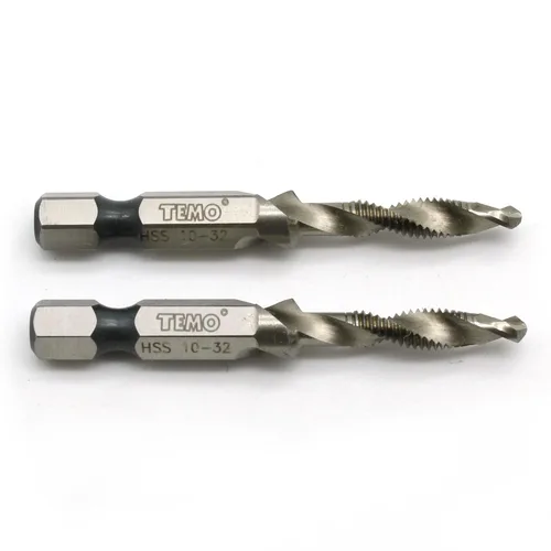 Vista 5 de TMAX Broca combinada de 2 piezas 1/4-20 y grifo multiuso desbarbado avellanador hexagonal