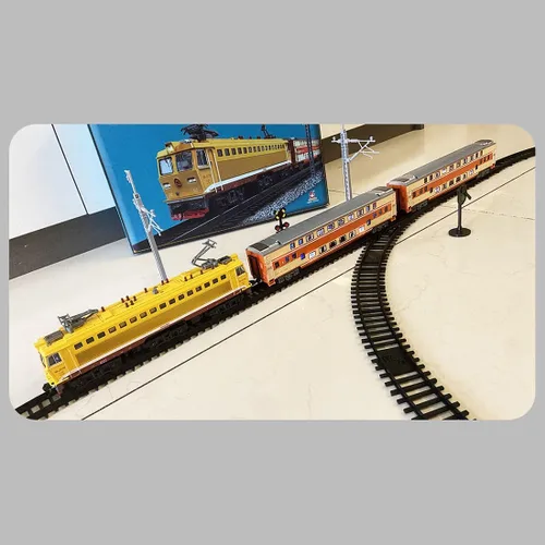 Vista 6 de SS7C - Juego de tren de Navidad, locomotora de vapor eléctrica de aleación, ferrocarril ferroviario con carros de mercancía/pista larga, adorno