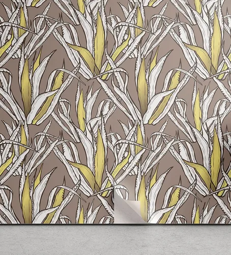 Vista 50 de Ambesonne Papel tapiz despegable y adhesivo con patrón de esquí para el hogar, personas esquiando en colores pastel continuos en la pista, árboles