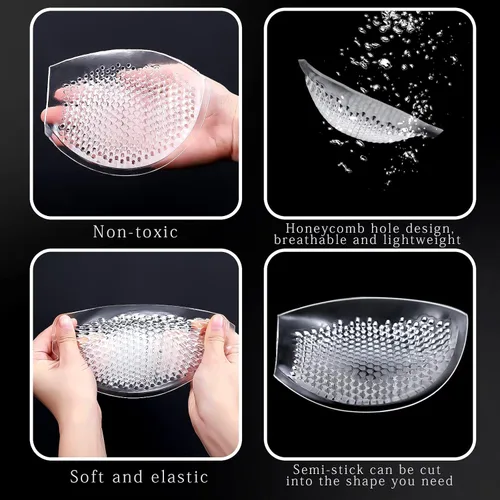 Vista 3 de Honoson 2 pares de inserciones de brasier de silicona transpirable, impermeables, transpirables y reutilizables, realzadores de pecho, adecuados