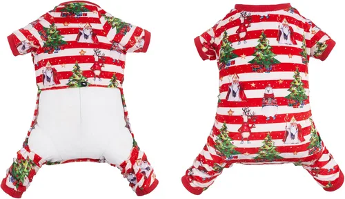 Vista 5 de CuteBone - Pijama mameluco de Navidad para perros, linda para vacaciones de invierno, P186XS