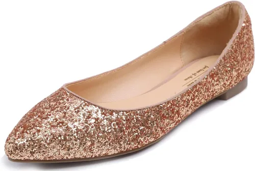 Vista 49 de FEVERSOLE Zapatos planos de ballet de patente para mujer, color macarrón colorido Beige