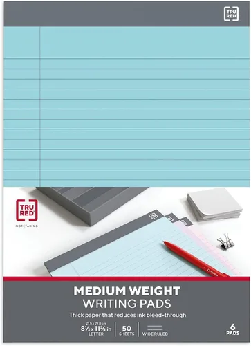 Vista 4 de TRU RED Staples TR57363 Bloc de notas, 8.5 x 11.75 pulgadas, rayas anchas, pasteles, 50 hojas/bloc