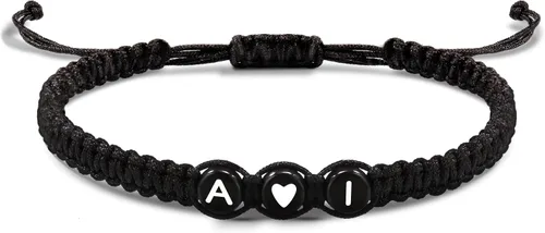 Vista 36 de Pulseras con iniciales para mujeres y hombres, regalos para novia, novio, pulseras de letras "I Love You", regalos para ella, él, mejor amigo