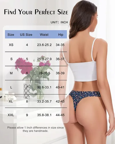 Vista 6 de Sunm Boutique Tangas sin costuras para mujer, ropa interior sin costuras, ropa interior elástica y cómoda