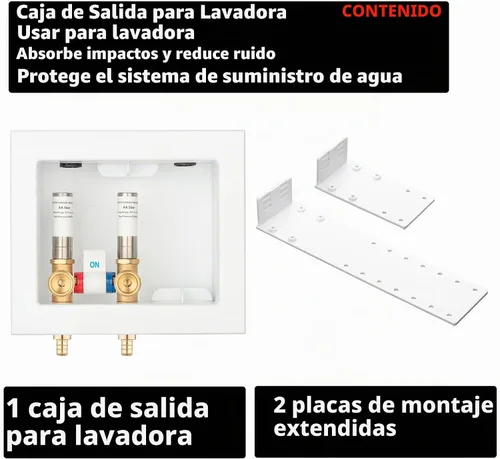 Vista 7 de (1 Paquete) Lidertik Caja de Salida para Lavadora Crimpar PEX-B, Válvula de Control Simple con Amortiguadores de Golpe de Ariete de Acero