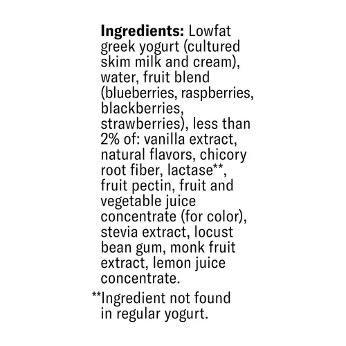 Vista 3 de Chobani® 20g de yogurt griego bajo en grasa con sabor a bayas mixtas y vainilla, 10 fl oz