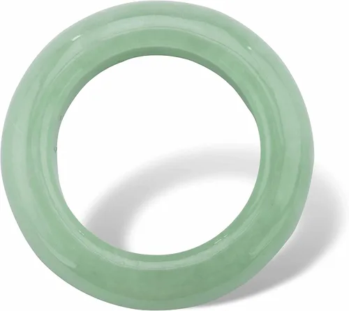 Vista 2 de PalmBeach Jewelry - Anillo de jade verde auténtico, tamaños 6-10